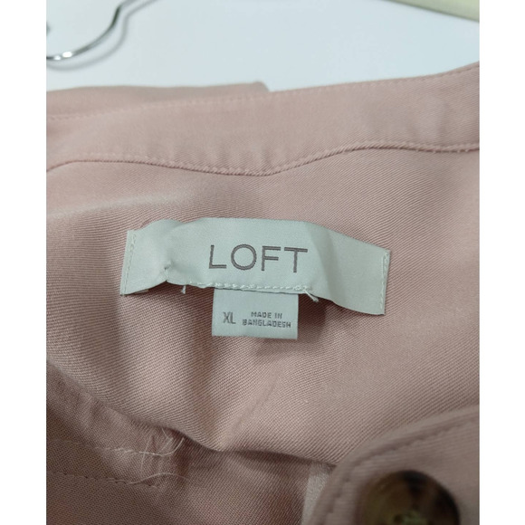 LOFT Long-sleeved Button Crewneck Blouse With Pockets - Picture 8 of 8